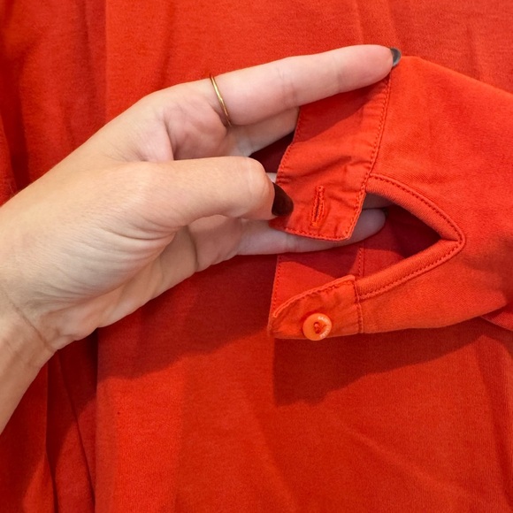 Saint James Red Long Sleeve Collared 100% Cotton Top - Picture 6 of 8